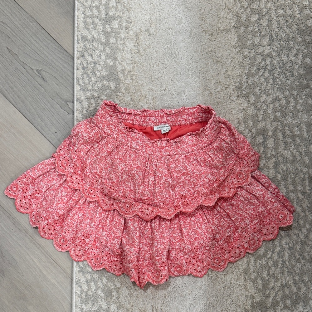 American Eagle Outfitters Pink Floral A-Line Skirt